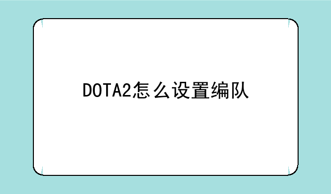 DOTA2怎么设置编队