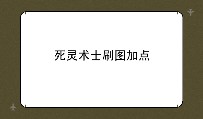死灵术士刷图加点