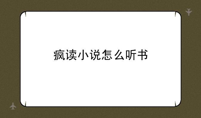 疯读小说怎么听书