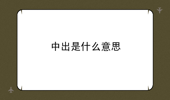 中出是什么意思