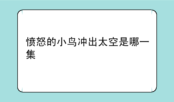 愤怒的小鸟冲出太空是哪一集
