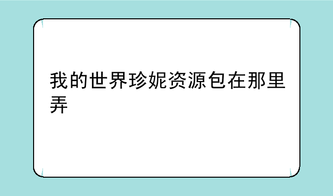 我的世界珍妮资源包在那里弄