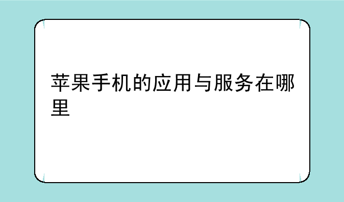 苹果手机的应用与服务在哪里