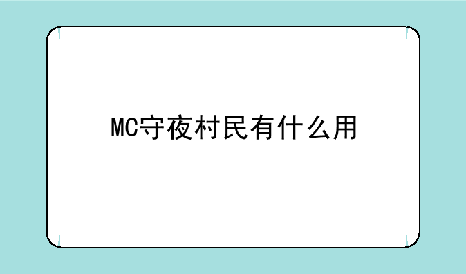 MC守夜村民有什么用