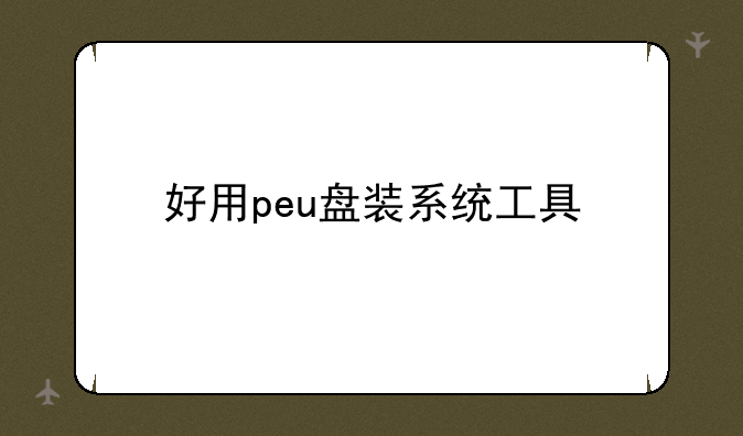 好用peu盘装系统工具