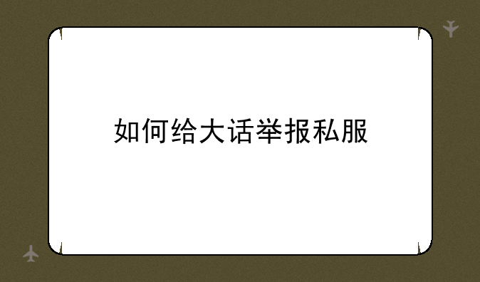 如何给大话举报私服