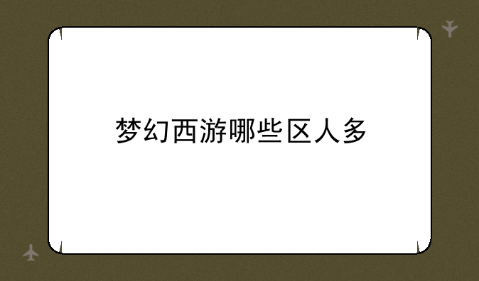 梦幻西游哪些区人多