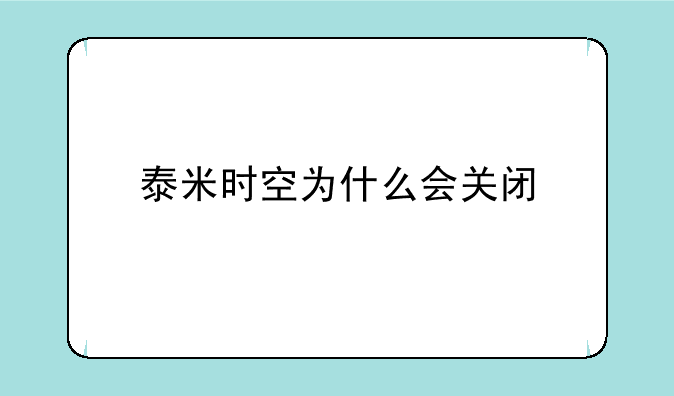 泰米时空为什么会关闭