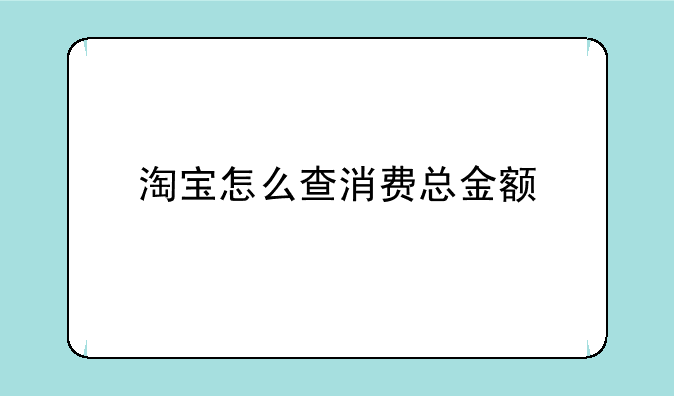 淘宝怎么查消费总金额