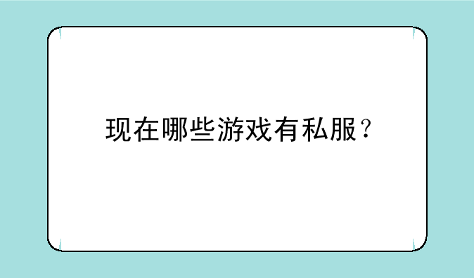 现在哪些游戏有私服?