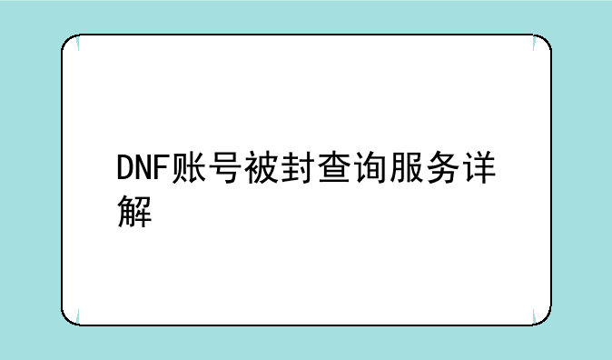 DNF账号被封查询服务详解