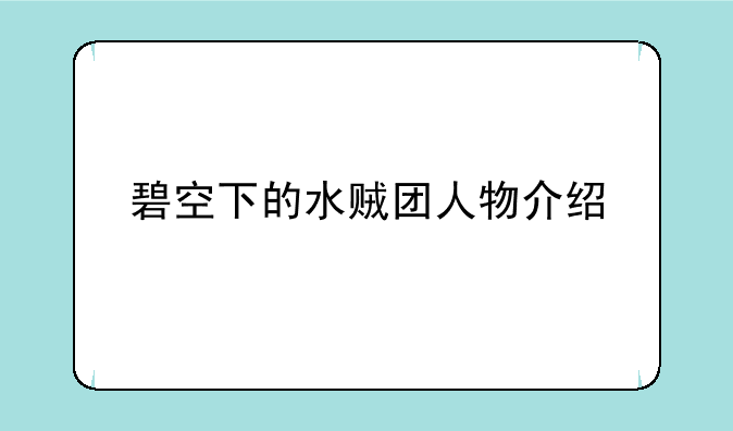碧空下的水贼团人物介绍