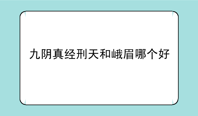 九阴真经刑天和峨眉哪个好