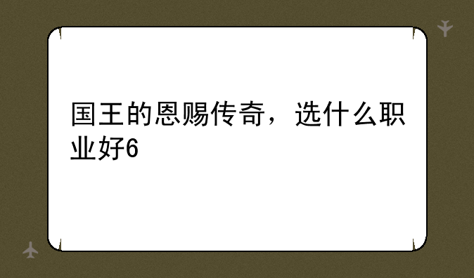 国王的恩赐传奇，选什么职业好??