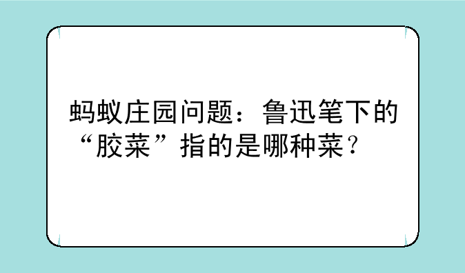 蚂蚁庄园问题:鲁迅笔下的“胶菜”指的是哪种菜?