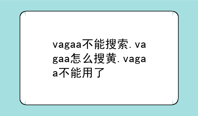 vagaa不能搜索.vagaa怎么搜黄.vagaa不能用了