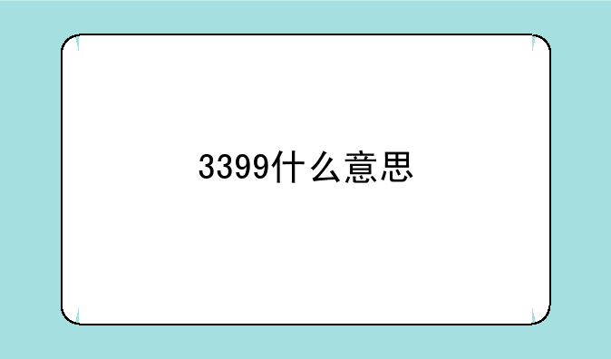 3399什么意思