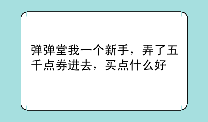 弹弹堂我一个新手,弄了五千点券进去,买点什么好